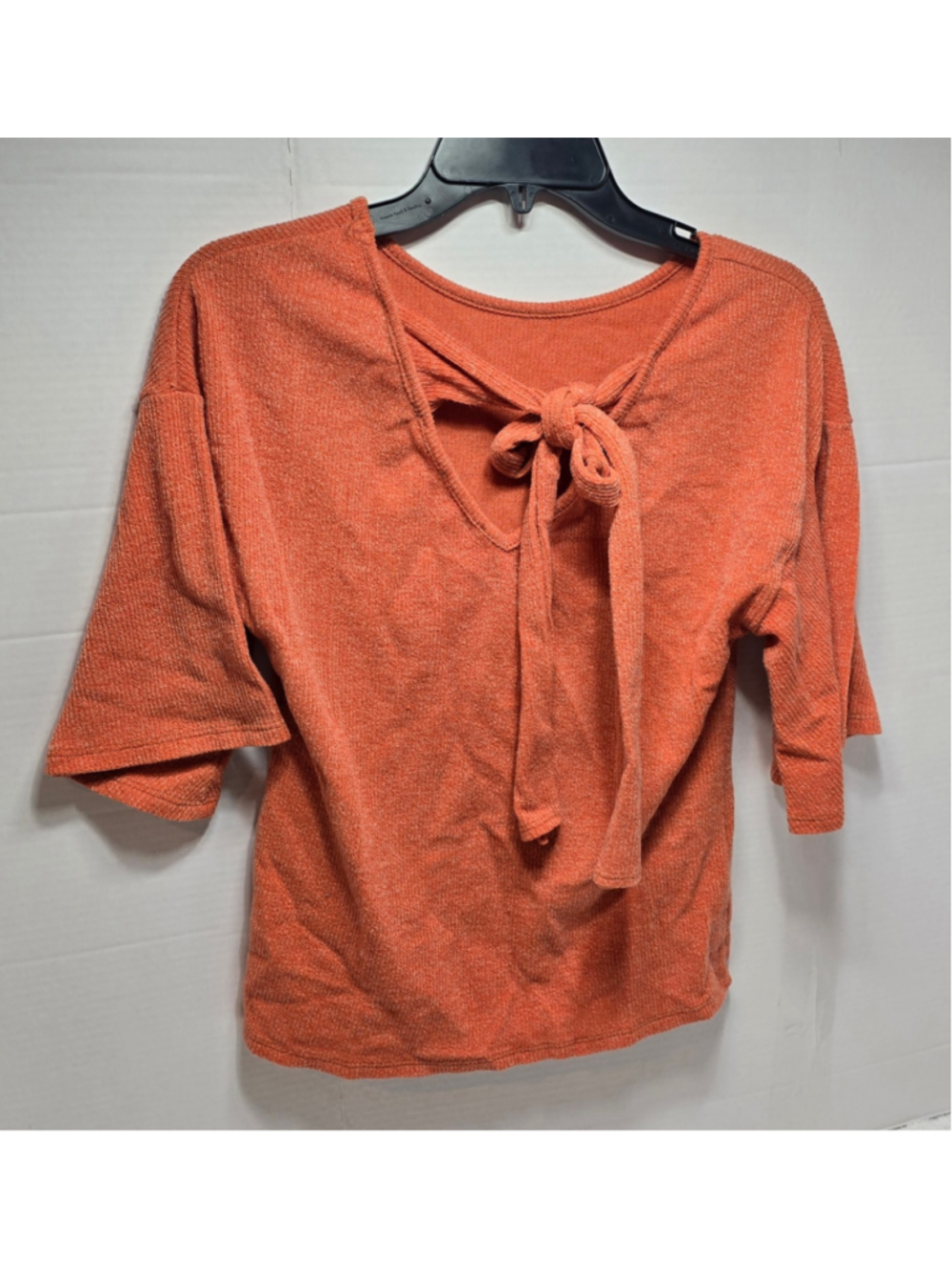 Women's Ces Femme Orange Tie-Back Short Sleeve Top Size S